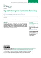 High-End Verkostung in der Experimentellen Weinbereitung