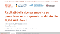 Risultati della ricerca empirica su percezione e consapevolezza del rischio M_Risk WP3 - Report