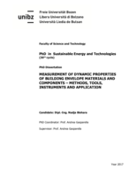 Measurement of dynamic properties of building envelope materials and components: methods, tools, instruments and application