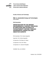 Investigation on the indoor environmental comfort perceived by employees and patients of physiotherapy centers through experimental subjective and objective surveys