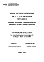 Community education: la piccola scuola motore per lo sviluppo della comunità