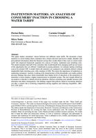 Inattention Matters: An Analysis of Consumers' Inaction in Choosing a Water Tariff