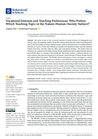 Vocational Interests and Teaching Preferences: Who Prefers which Teaching Topic in the Nature–Human–Society Subject?