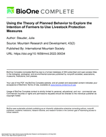 Using the Theory of Planned Behavior to Explore the Intention of Farmers to Use Livestock Protection Measures