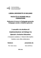 I concetti e le strutture di  implementazione nel dialogo tra Special e Inclusive Education: l’inclusione scolastica e i Disturbi dello Spettro Autistico come sfida emblematica