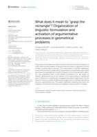 What does it mean to “grasp the rectangle”? Organization of linguistic formulation and activation of argumentative processes in geometrical problems