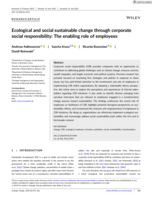 Ecological and Social Sustainable Change through Corporate Social Responsibility: The Enabling Role of Employees