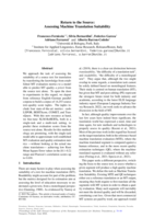 Return to the Source: Assessing Machine Translation Suitability