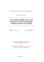 Unrecorded Intangible Assets, Firm  Performance and Earnings Quality: Evidence from the U.K. and Italy