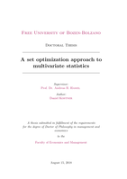 A set optimization approach to multivariate statistics