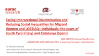 Facing Intersectional Discrimination and Reducing Social Inequalities for Migrant Women and LGBTIAQ+ Individuals: the cases of South Tyrol (Italy) and Catalunya (Spain)