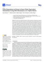 Scale Dependence of Errors in Snow Water Equivalent Simulations Using ERA5 Reanalysis over Alpine Basins