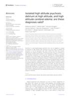 Isolated high altitude psychosis, delirium at high altitude, and high altitude cerebral edema: are these diagnoses valid?