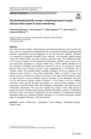 Standardized butterfly surveys: comparing transect counts and area-time counts in insect monitoring