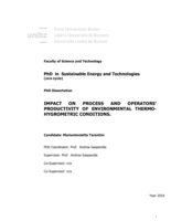Impact on process and operators’ productivity of environmental thermo.hygrometric condition