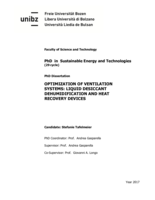 Optimization of ventilation systems: liquid desiccant dehumidification and heat recovery devices