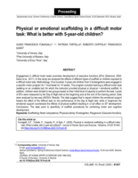 Physical or emotional scaffolding in a difficult motor task: What is better with 5-year-old children?