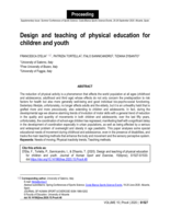 Design and teaching of physical education for children and youth