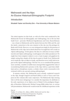Malinowski and the Alps: An Elusive Historical-Ethnographic Footprint: Introduction