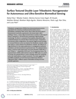 Surface Textured Double Layer Triboelectric Nanogenerator for Autonomous and Ultra‐Sensitive Biomedical Sensing