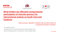 What hinders (an effective) socioeconomic participation of minority women? An intersectional analysis on South Tyrol and Catalonia