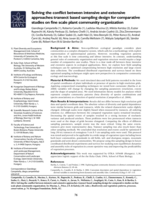 Solving the conflict between intensive and extensive approaches: Transect based sampling design for comparative studies on fine scale plant community organization