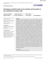 Diverging snowfall trends across months and elevation in the northeastern Italian Alps