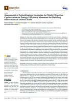 Assessment of Subsidization Strategies for Multi-Objective Optimization of Energy Efficiency Measures for Building Renovation at District Scale