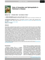 Role of Ceramides and Sphingolipids in Parkinson's Disease