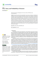 ESG, Taxes, and Profitability of Insurers