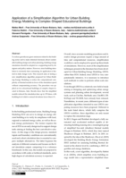Application of a Simplification Algorithm for Urban Building Energy Modeling to Complex-Shaped Educational Buildings