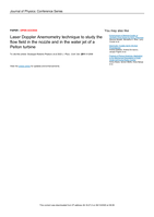 Laser Doppler Anemometry technique to study the flow field in the nozzle and in the water jet of a Pelton turbine