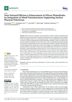 Near Infrared Efficiency Enhancement of Silicon Photodiodes by Integration of Metal Nanostructures Supporting Surface Plasmon Polaritrons