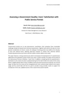 Assessing e-Government Quality: Users' Satisfaction with Public Service Portals