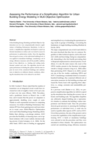 Assessing the Performance of a Simplification Algorithm for Urban Building Energy Modeling in Multi-Objective Optimization