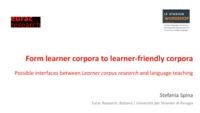 From learner corpora to learner-friendly corpora: possible interfaces between Learner corpus research and language teaching