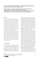 Impact of solar radiation modelling on the simulated building energy performance in the climate of Bolzano, Italy