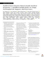 Sudden-Onset Disaster Mass-Casualty Incident Response: A Modified Delphi Study on Triage, Prehospital Life Support, and Processes