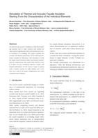Simulation of Thermal and Acoustic Façade Insulation Starting From the Characteristics of the Individual Elements