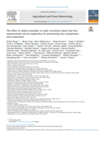 The effect of relative humidity on eddy covariance latent heat flux measurements and its implication for partitioning into transpiration and evaporation