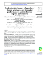 Exploring the impact of employer brand attributes on financial performance: An intellectual capital perspective