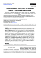 The Italian endemic forest plants: an annotated inventory and synthesis of knowledge