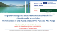 Migliorare la capacità di adattamento al cambiamento climatico nelle aree alpine: primi risultati di uno studio pilota in Val Pusteria, Alto Adige