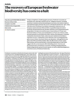 The recovery of European freshwater biodiversity has come to a halt