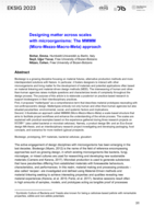 Designing matter across scales  with microorganisms: The MMMM  (Micro-Mezzo-Macro-Meta) approach