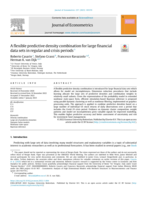 A flexible predictive density combination for large financial data sets in regular and crisis periods