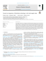 Toward an integration of blockchain technology in the food supply chain
