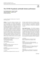 The COVID-19 pandemic and family business performance