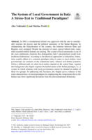 The system of local government in Italy: a stress-test to traditional paradigms?