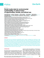 Social media data for environmental sustainability: A critical review of opportunities, threats, and ethical use